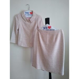 WORTH women's Pink/silver color Suite (Blazer and skirt) 3/4 sleeves Size 8